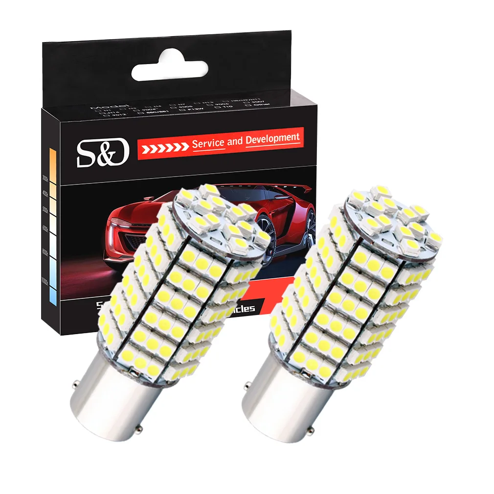 

1156 BA15S 120 SMD White LED Bulb Lamp p21w R5W led car bulbs Turn Signal Reverse Lights Car Light Source parking 12V D025