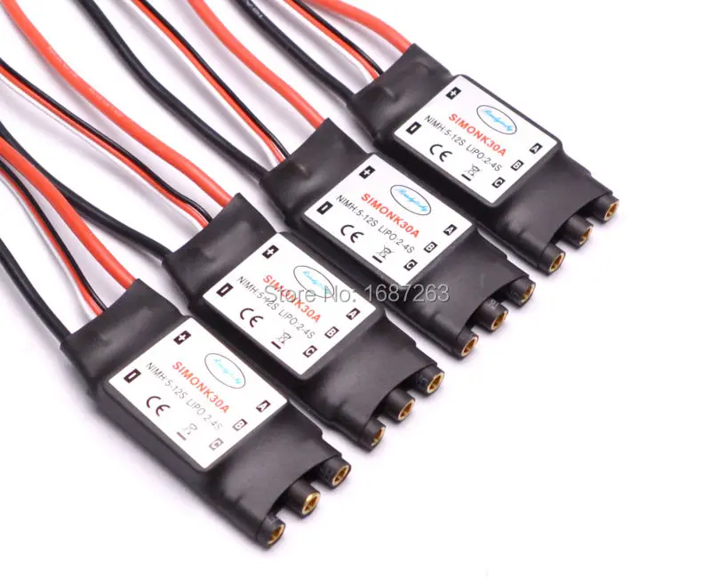 

4pcs/lot 30A SimonK ESC with 2A BEC For RC F450 F550 X500 X525 Quadcotper Helicopter