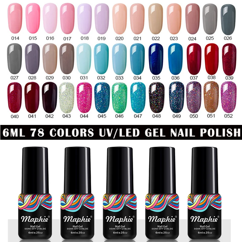 

Maphie 6ML Blue Color Series UV Gel Polish Long Lasting UV Led Nail Polish Varnishes Semi Permanent Salon Led Gel Nail Enamel