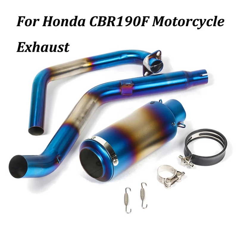 Full System Motorcycle Exhaust Muffler Modified Escape Moto Carbon fiber stainless steel Slip on For Honda CBR190F CB 190F