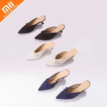 Оригинальные тонкие туфли с острым носком и бантом xiaomi mijia I AM TREE; Высококачественная стелька из овчины; модная женская обувь
