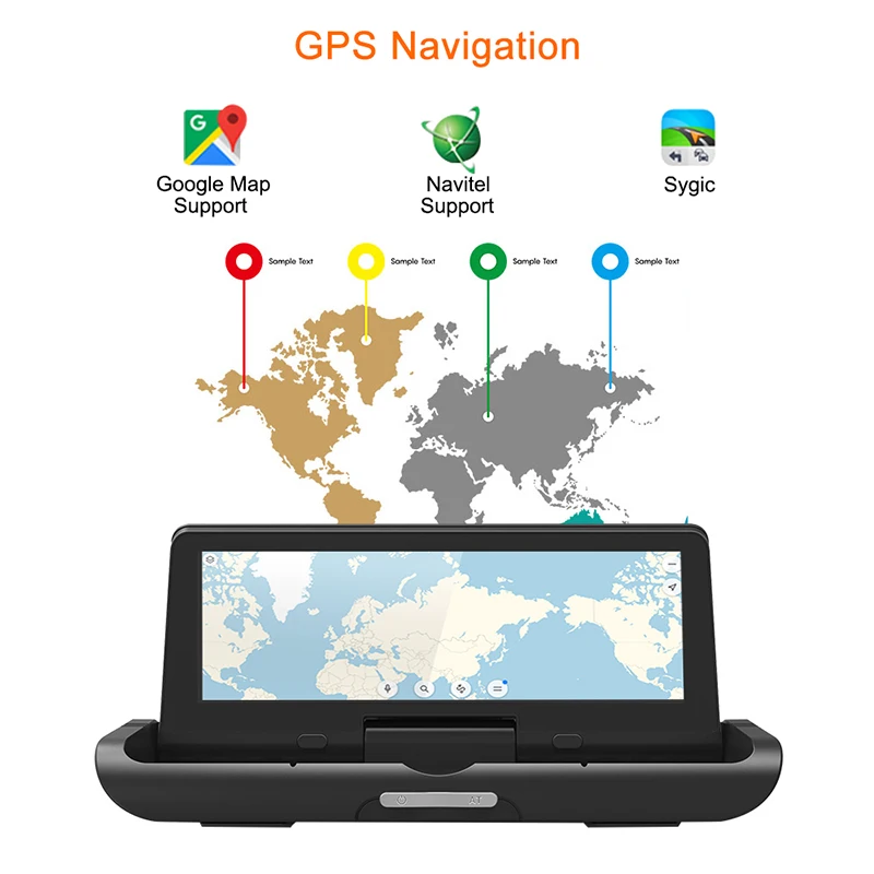  4G Auto 8Inch IPS Android 5.1 WIFI FHD 1080P Dual Lens Registrar Parking Monitoring Bluetooth ADAS 