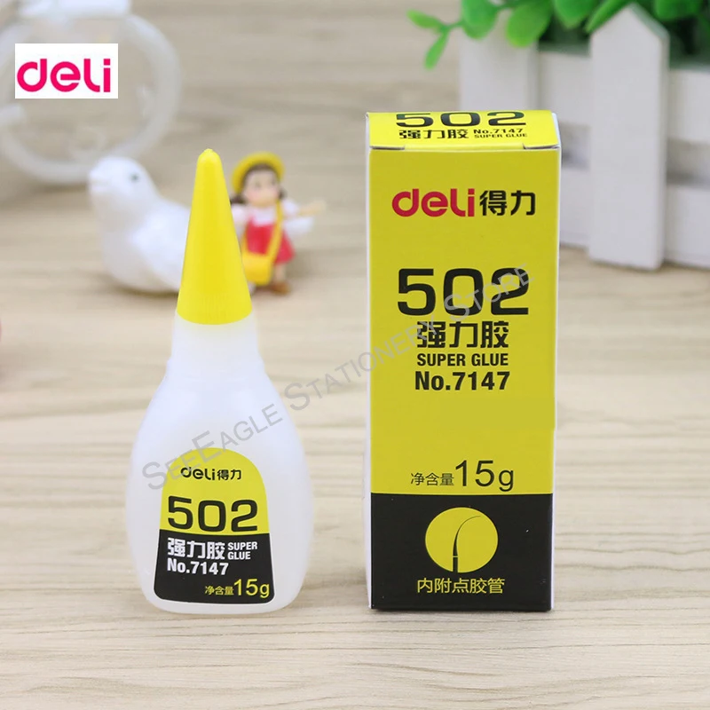 Deli офисный и школьный 15 г гибкий мгновенный клей 502 жидкий цианоакрилат супер