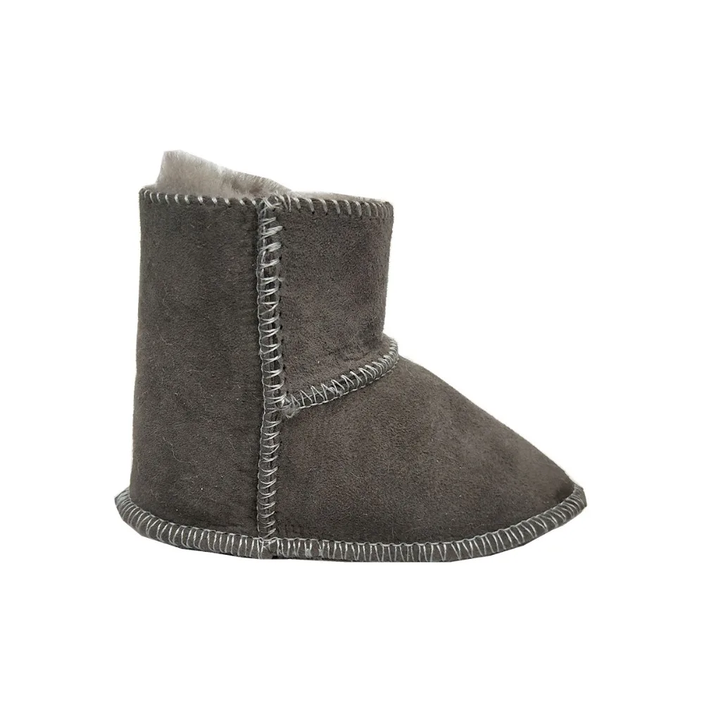 Hongteya/зимняя обувь для маленьких мальчиков и девочек из натуральной кожи теплые шерстяные обуви для младенцев, ботинки из овечьей шкуры для детей