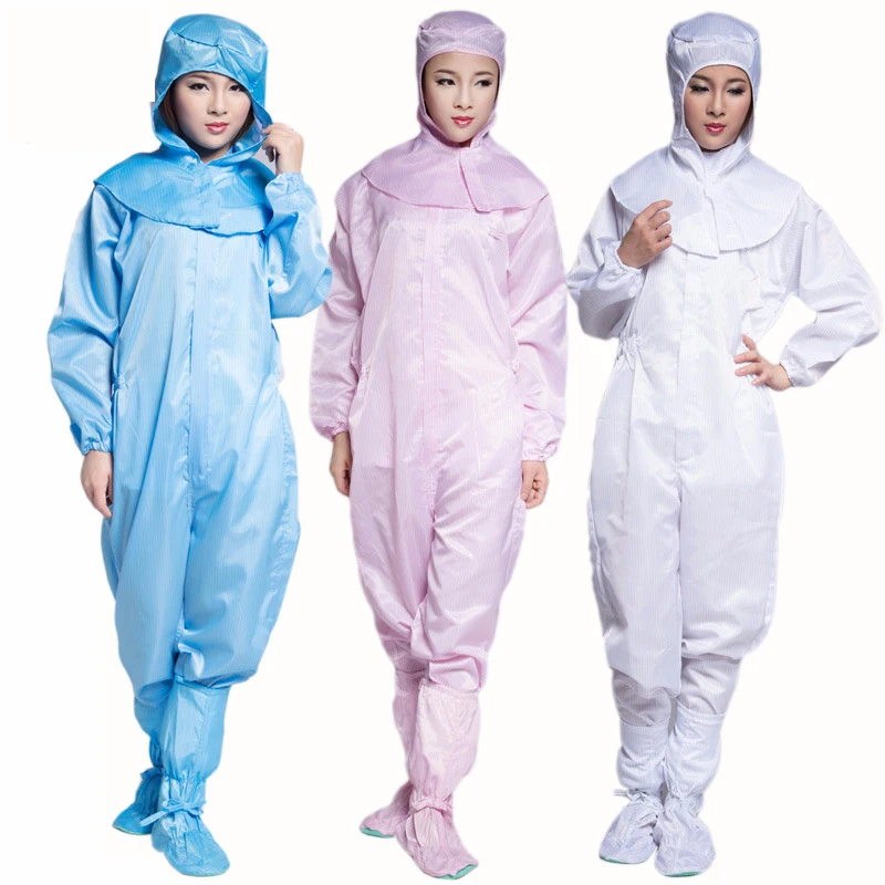 Hat+Jumpsuit+Shoes Workwear Anti-static Clothes Dust-proof Coveralls Cleanroom Factory Protective Clothing Research Laboratory