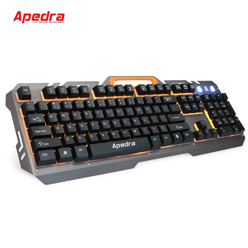 

Wired Gaming Keyboard With Russian Sticker 104 Keys Backlit Keyboard Mechanical Feel Metal Gamer Teclado Keyboard for PC Desktop