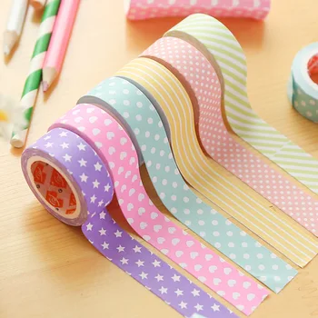

2pcs/lot 1.5cm*5m Cartoon Small Color Printing Cloth Hand Count Trace Tape Fabric Pattern Paper Lace Tape