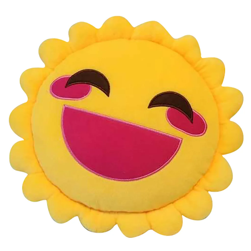 

40cm Healing System Cute Cartoon Sun Smiley Shape Soft Plush Pillow Home Decoration Decorative Pillowcase Gift H0530
