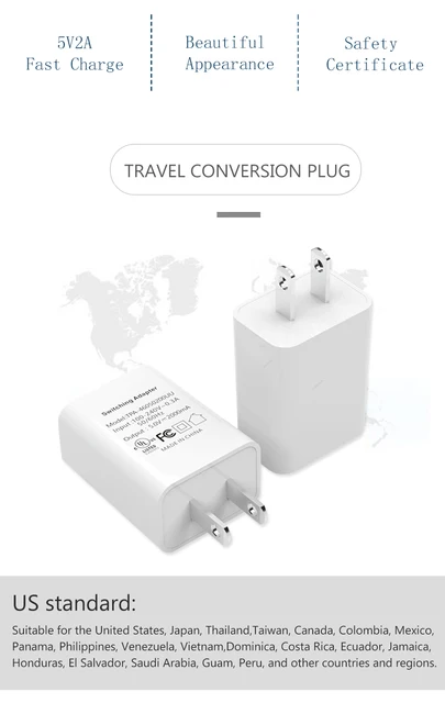 Kwmobile 2x Adaptateur voyage USA - Type B - Adaptateur compact -  Compatible prise États-Unis Canada Japon Vietnam Mexique - Design