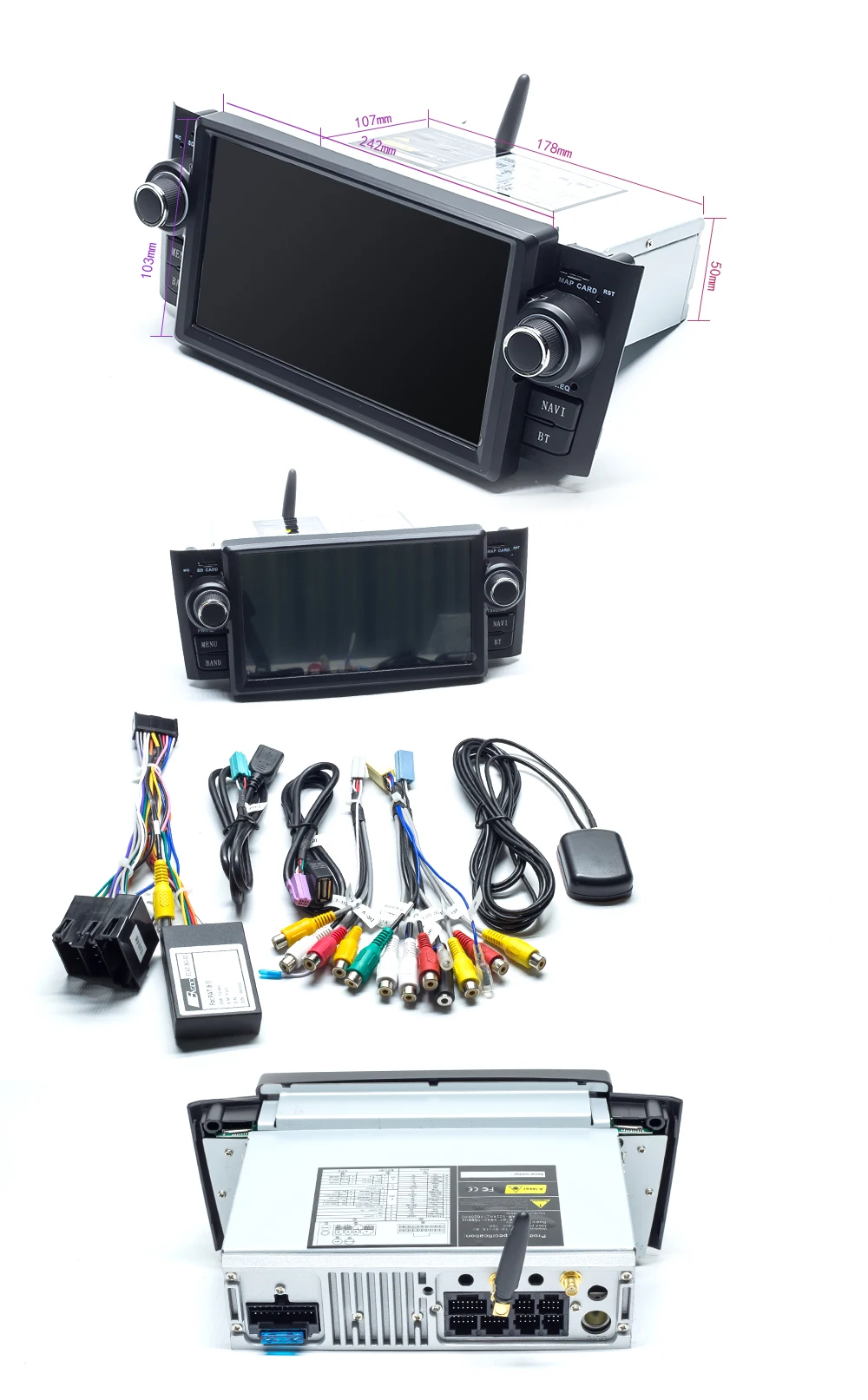 Discount 2 Din Android 9.0 Car Radio DVD Player For Fiat/Grande/Punto/Linea 2007-2012 GPS Navi Touch screen Multimedia TPMS WIFI 2+32GB 18