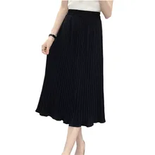 Для женщин сезон: весна–лето богемные шифоновые плиссированные юбки женский сплошной Цвет завышенная талия Slash шеи кружева лоскутное Saias низ P216