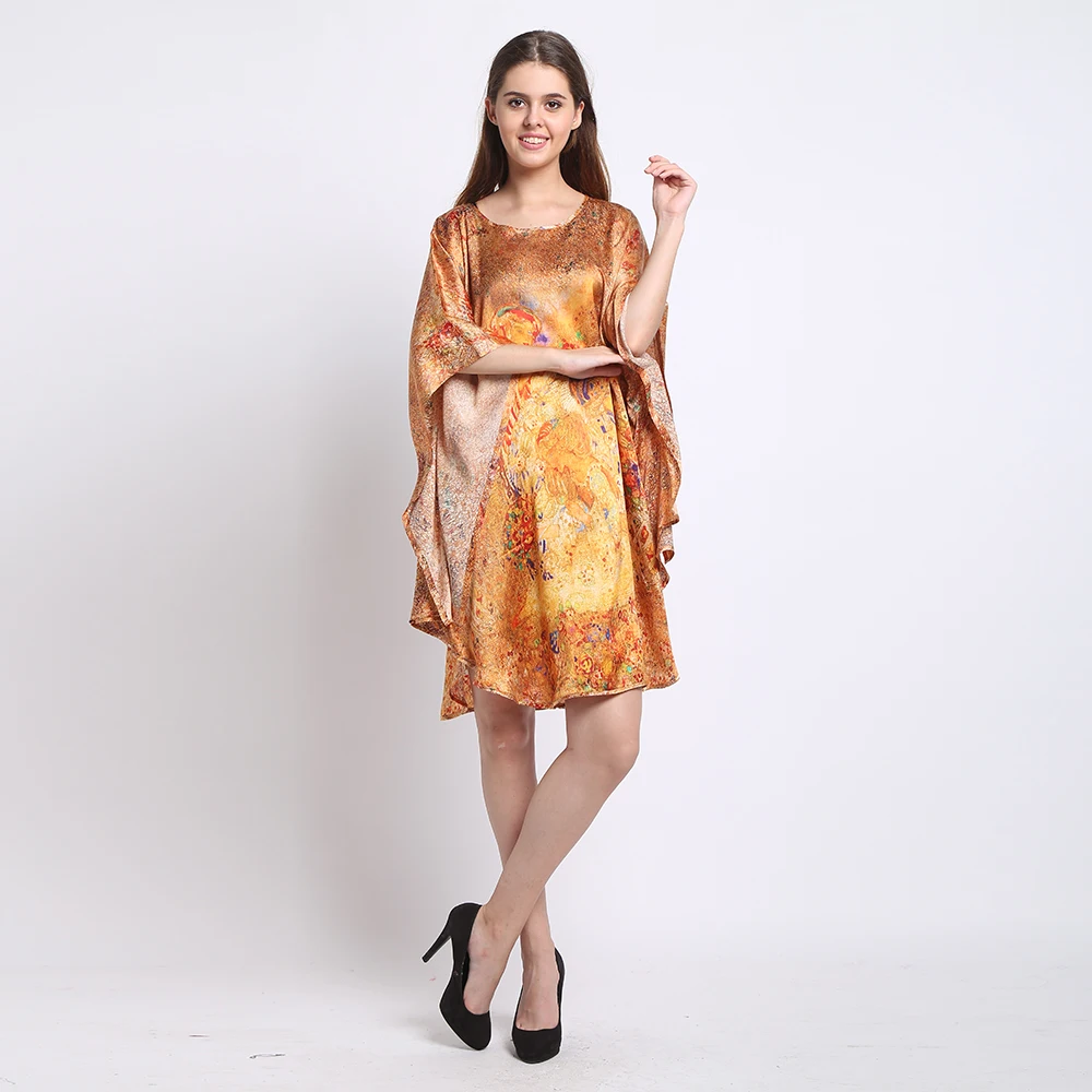Шелковое атласное платье из натурального шелка тутового шелкопряда с цветочным принтом женские домашние платья из органической ткани женское платье