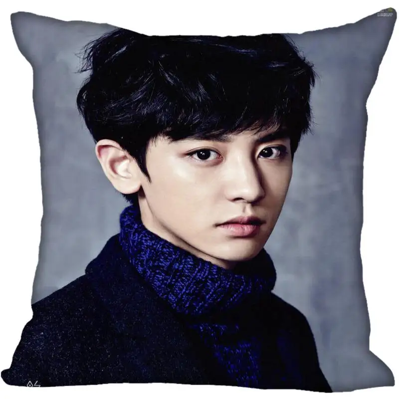 4 На заказ Kpop EXO Park Chanyeol печатных квадратный шелк наволочки 40x40 см, 35x35 см одна сторона атласная Наволочка логотип - Цвет: 4