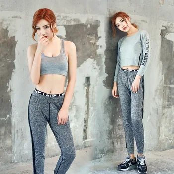 

Fall Long Sleeve Yoga Suit Workout Clothes For Women Fashion Print Sport Leggings Bras Suit Yoga Set Fitness Gym Wear