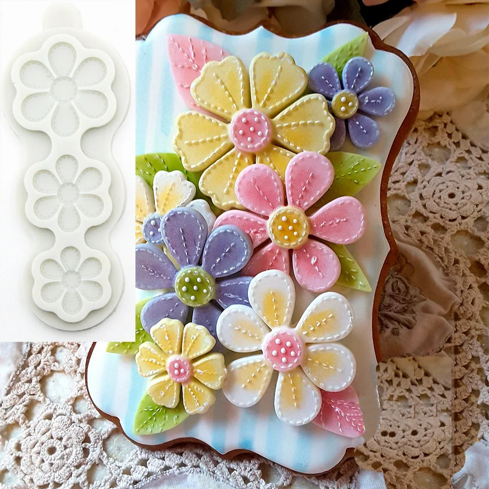 Luyou 1pc Flower Lace Silicone Cake Mold Fondant Mold Birthday Cake Decorating Tools Chocolate Sugarcraft Mold