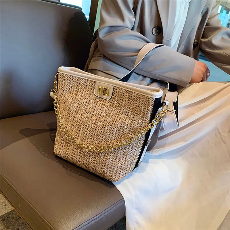 

Women Fashion Wild Bag Handbag Messenger Shoulder Bag Beach Weaving Bag bolso mujer sac a main torebki damskie 40AP12