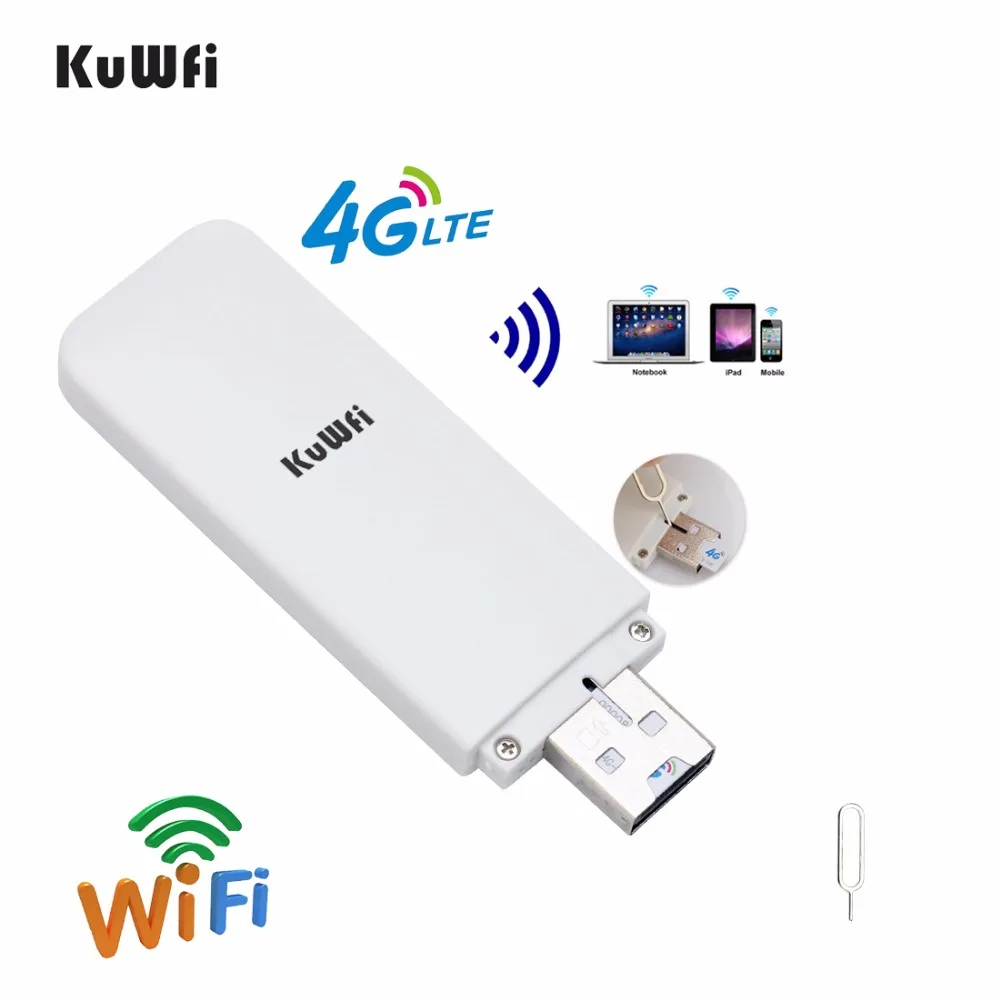 KuWfi разблокированный 4G Wifi роутер USB беспроводной WIFI модем LTE сетевой ключ точки