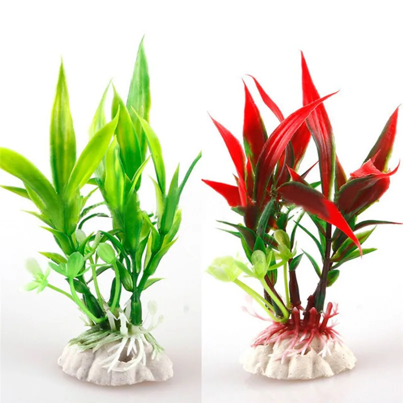 

1PCS Fish Tank Decoration Aquarium Ornament Fishing Accessories Plastic Fish Fank Fake Plants Decorative akvaryum dekor O31