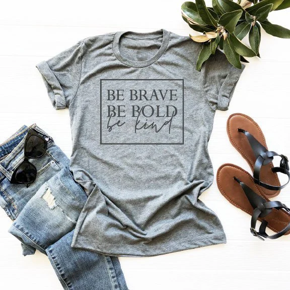 US $7.91 Be Brave Be Bold Be Kind Women's Christian t-shirt slogan fashion unisex grunge tumblr casual tee c