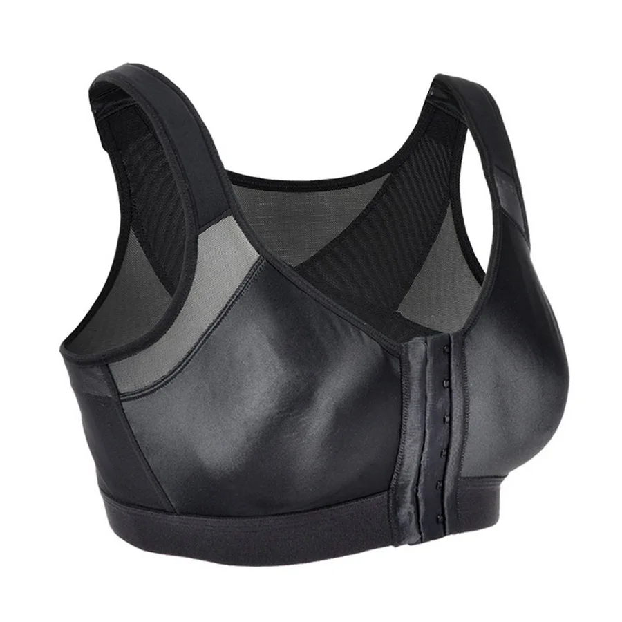 PRAYGER Women Wire Free X-Bra Trainer Front Hook Bras Posture Corrector Brassiere Adjust Straps Breathable Cup Top