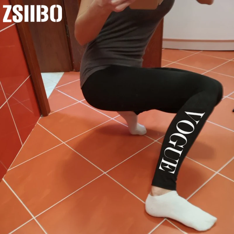 

VOGUE letter legging Women Lady Activewear Black Legging Spring Summer letter print Pant Autumn Mid Waist Leggins Original Order