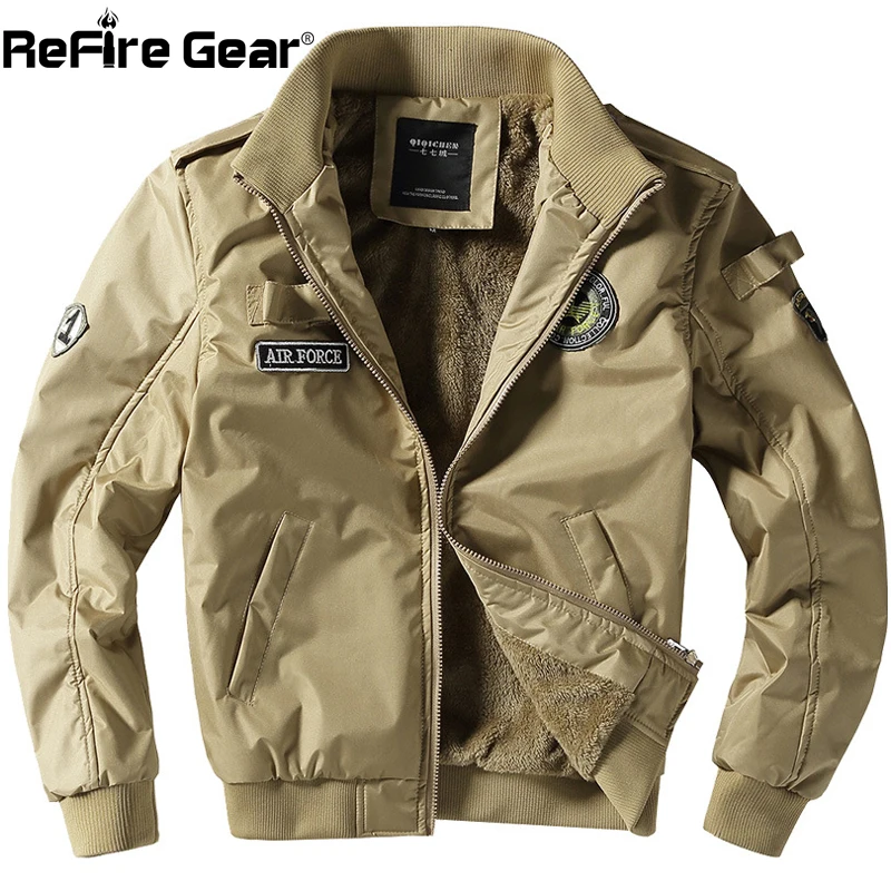 Refire gear, зимняя куртка для полетов ВВС, военная, мужская, теплая, утолщенная, флисовая подкладка, ветровка, пальто, повседневная, тактическая, армейская куртка