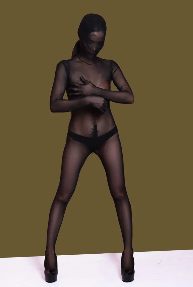 LinvMe женский сплошной прозрачный сетчатый Zentai сексуальный полный боди второй кожи костюм