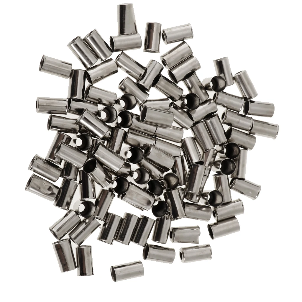 100Pcs Aluminum 5mm Bicycle MTB Brake Wire End Cap Cable Cover Gear Lightweight Bicycle Parts Silver