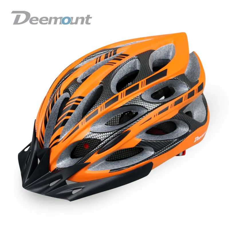 Deemount Мужской MTB велосипедный шлем интегрально-Формованный дорожный велосипедный шлем EPS Utra светильник Mtb велосипедный шлем с светодиодный Предупреждение светильник - Цвет: Orange