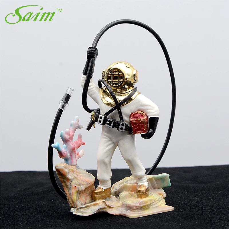 Saim Aquarium Treasure Diver Tank Decoration Hunter Treasure Figure Action Decor Fish Tank Aquarium Ornament Landscape Cave
