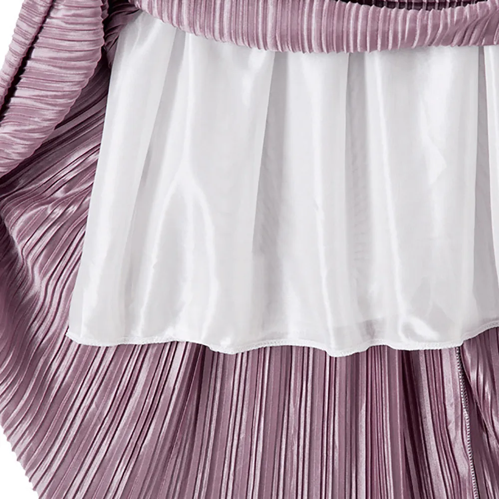Женская Золотая Бархатная юбка модная женская однотонная плиссированная юбка средней длины с высокой талией Женская длинная Однотонная юбка t1a07