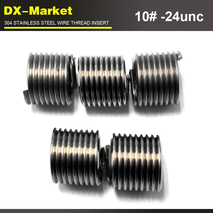 10 24unc x3D , 100pcs , 304 stainless steel 10 unc thread insert