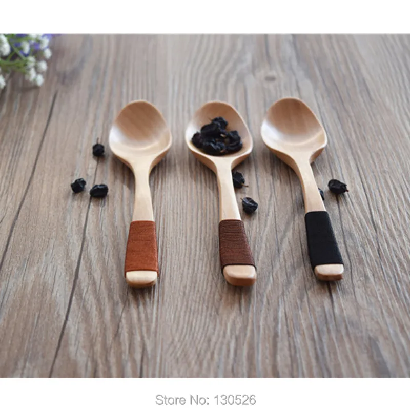 3 шт. японский стиль, дерево ложки суп креативная посуда деревянная ложка чайная ложка для риса детская посуда кухонные аксессуары