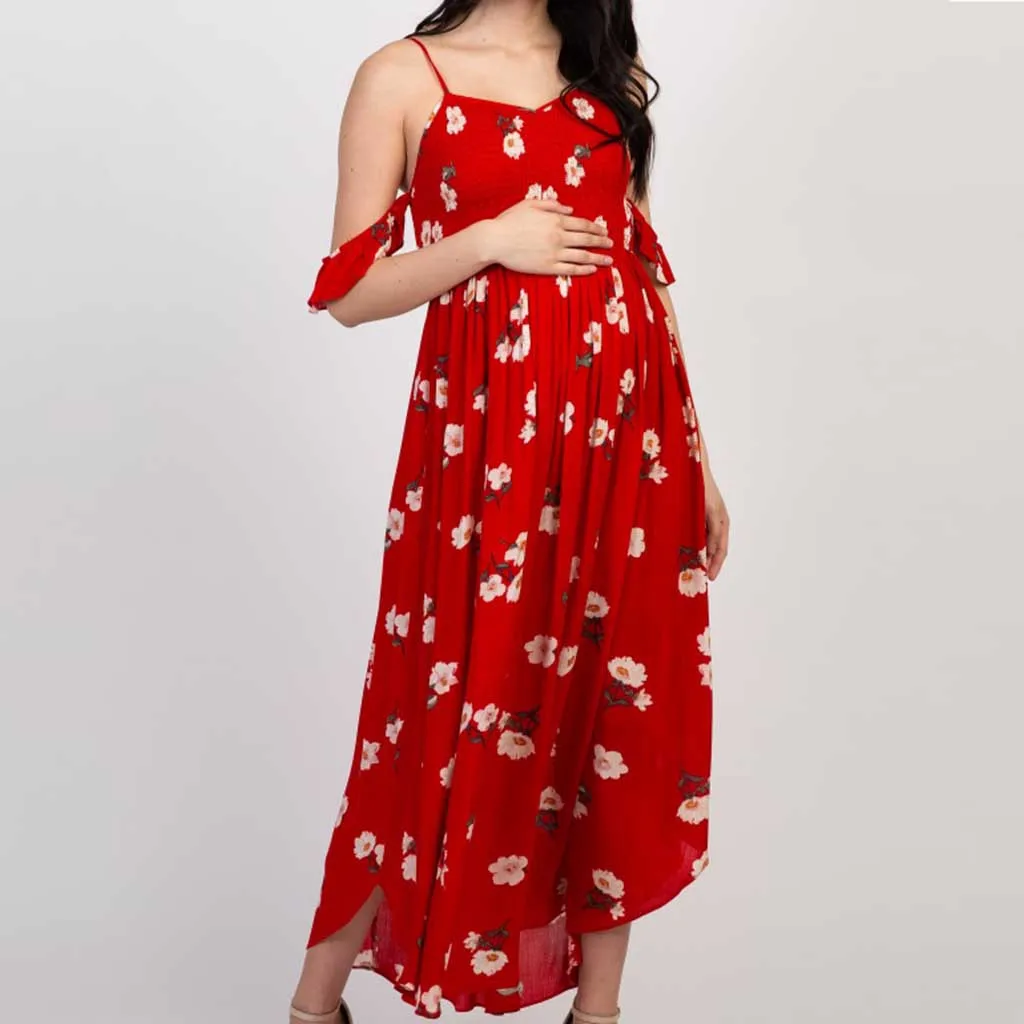 

Women's Floral Sleeveless Casual Dress Pregnant Women Maternity Dress Clothes maternity gown ropa maternal vestido gravida 2019