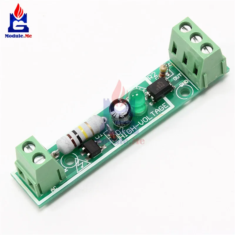 1 Bit AC 220V Optocoupler изоляционный модуль обнаружения напряжения Адаптивная плата для
