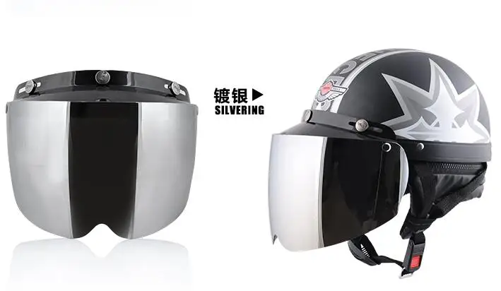 Высокое качество DIY Шлем пузырьковый козырек УФ 400 защита шлем лобовое стекло 3 pin Пряжка Регулируемый флип-шлем стекло 4 цвета