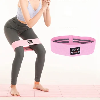 

Hip Resistance Bands Leg Exercise Elastic Bands Gym Yoga Stretching Training Fitness Workout No-Roll Up yoga rope