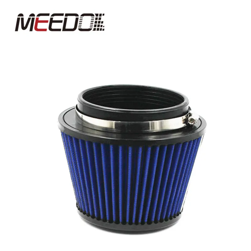 Universal Round Tapered Cold Air Intakes Filters Systems Blue Aluminum