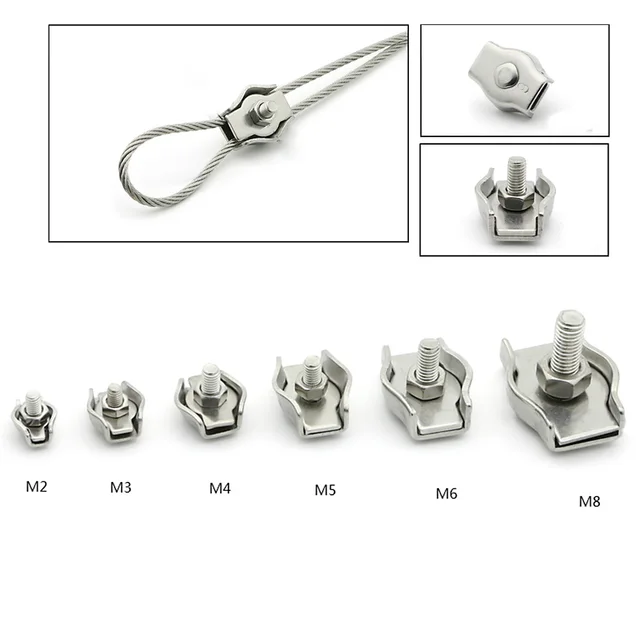 16 Pcs Wire Rope Clamps,M4 Wire Rope Cable Clip,Wire Rope Accessory Set Stainless Steel U Bolt Saddle Fasteners U Shaped Clamps For Wire Rope Rigging Rope And Cable Rope P 26663888