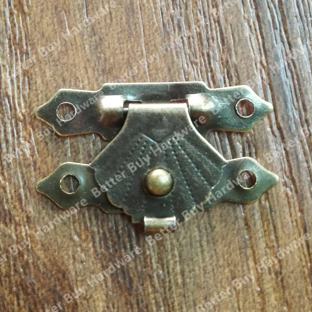 24pcs Mini Buckle Clasp Decorative Lock Hasp Latch of Antique Brass