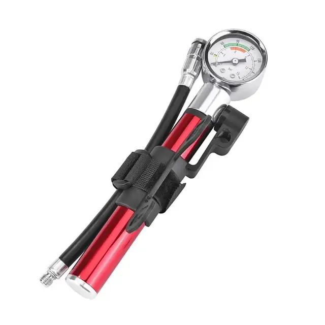 Bicycle Pump With Gauge High Pressure Hand Mini Pump Hose Air Inflator