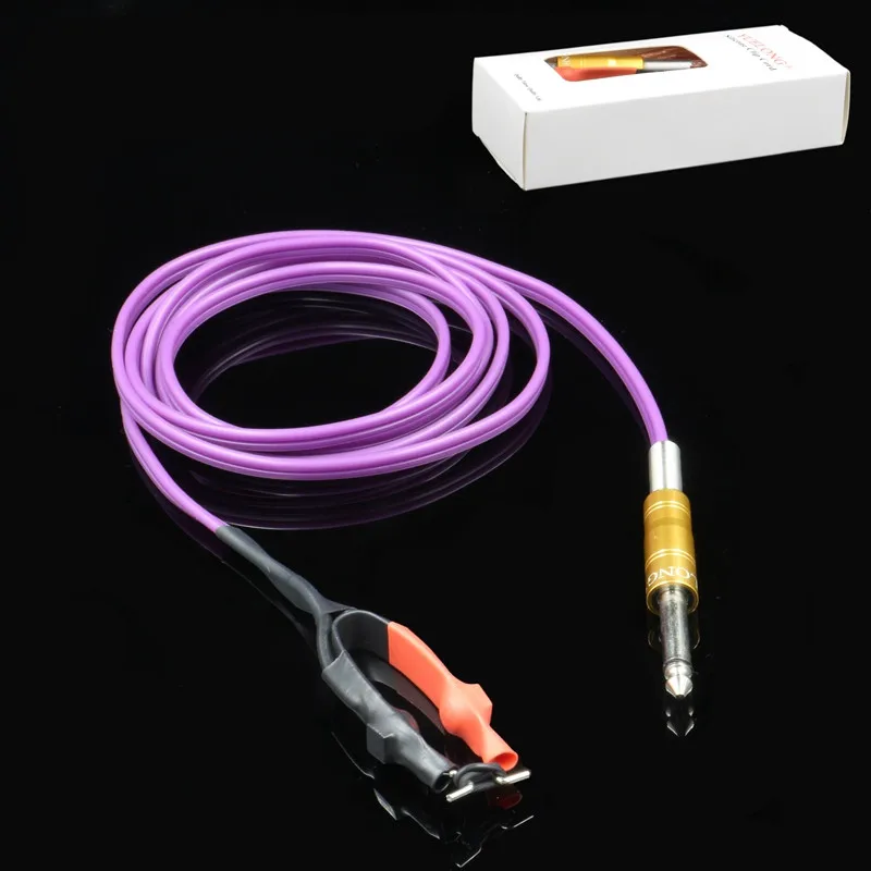

Top Quality RCA Tattoo Clip purple Rubber Silicone Cord For Tattoo Power Supply clip cord Tattoo Machine Free Shipping TP-2104