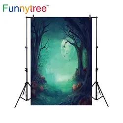 Funnytree фон для фото студия Хэллоуин лес тыквы Ночь Луна ужасный Фон фотографии photocall photobooth