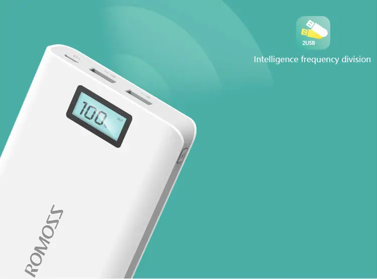 Original Romoss Sense 6 Plus Dual USB 20000mAh 18650 Power Bank 10