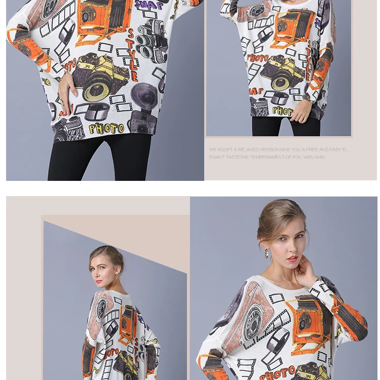 2018 Women's European and American hedging in the long section sweater loose bottoming shirt sweater women's blouse tide (4)