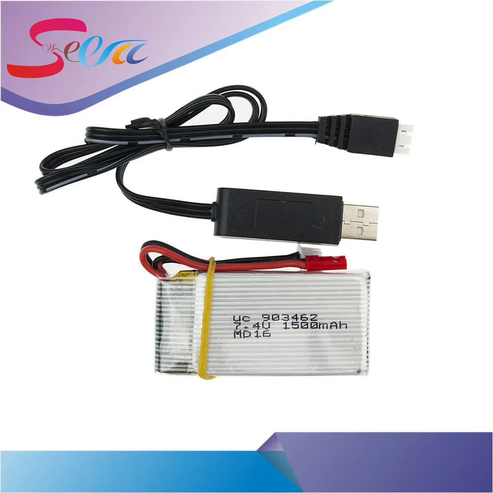 With USB cable charger 7.4V 1500Mah 25C Lipo Battery For WLtoys V913