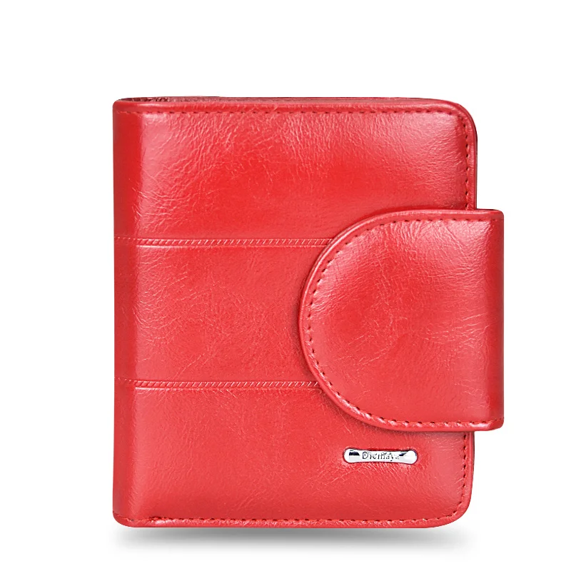 DICIHAYA, красный кошелек, карман для монет, натуральная кожа, женские короткие кошельки, высокое качество, маленький кошелек для девушек, женский, Carteras Carteira - Цвет: Красный