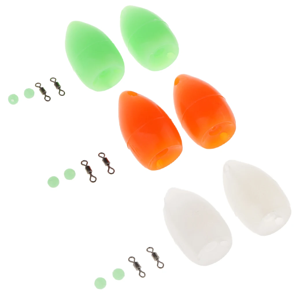 2pcs Plastic Floating Bombarda Floats for Long Distance Casting Lures Flies Fishing Float Fishing Tackle Green /Orange/White 