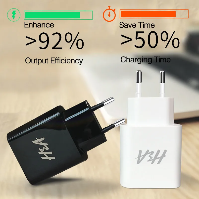 H& A Quick Charge 3,0 USB зарядное устройство для samsung S10 Plus S9 S8 QC3.0 мульти зарядное устройство для iPhone X XSMax 7 8 6 Plus EU зарядное устройство