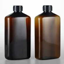 1pcs 500ml brown flat bottle emulsion is divided into bottles Large ribbed silk cover high-grade pure dew bottling BQ058 1pcs 500ml brown flat bottle emulsion is divided into bottles Large ribbed silk cover high-grade pure dew bottling BQ058